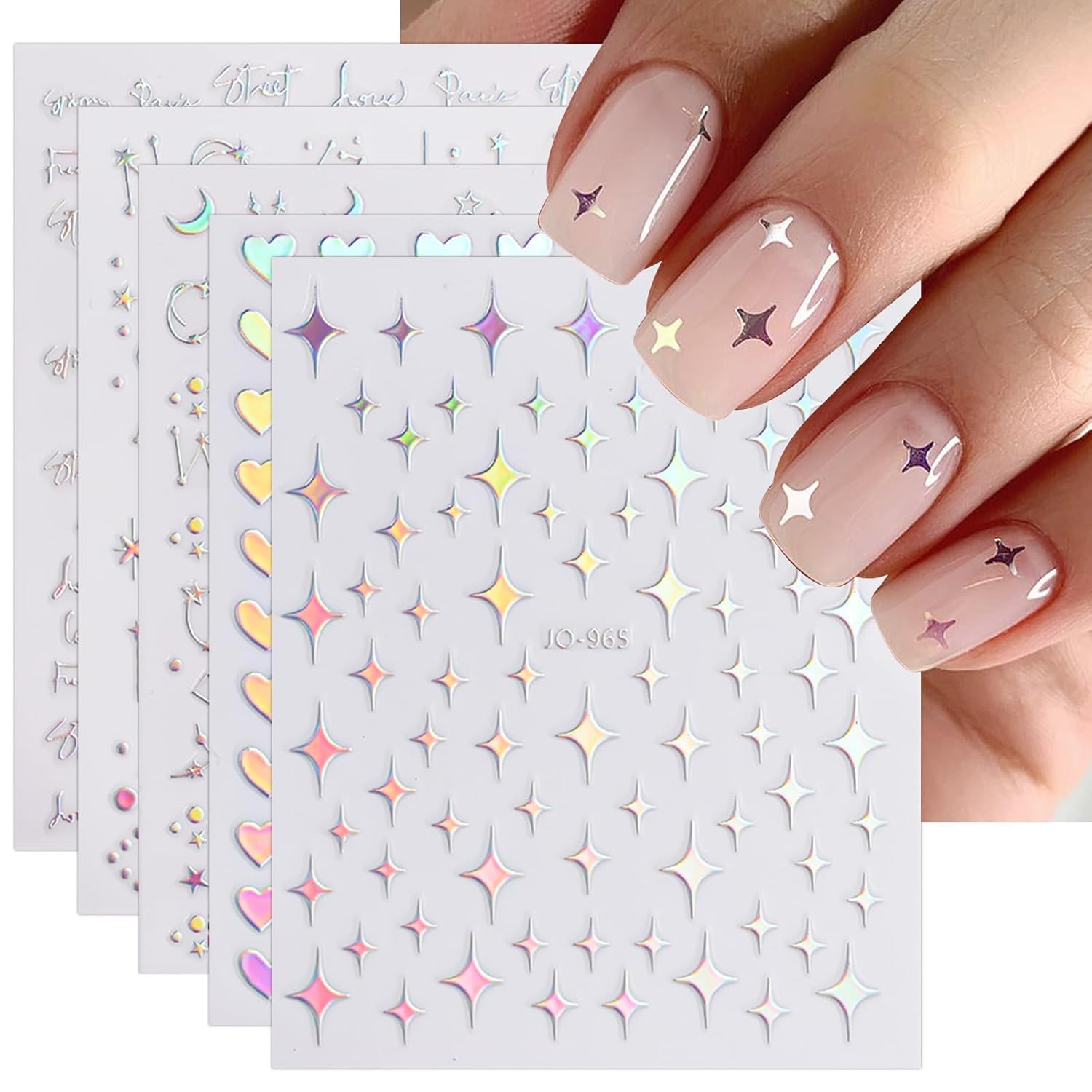 12 Sheets Aurora Holographic N - Resin Art Design Images recension och pris