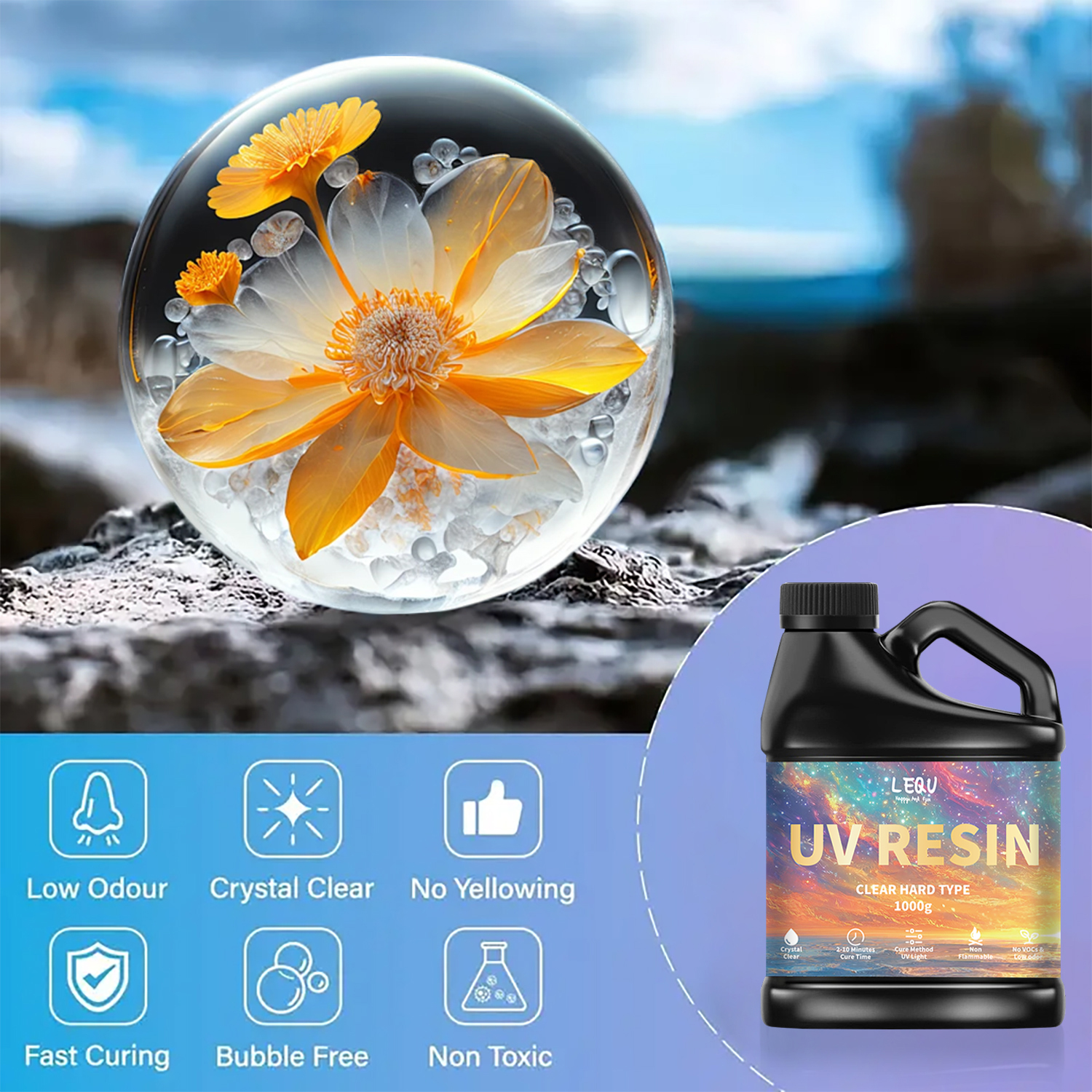 100/200/500/1000g UV Epoxy Res - Resin Art Acrylic recension och pris