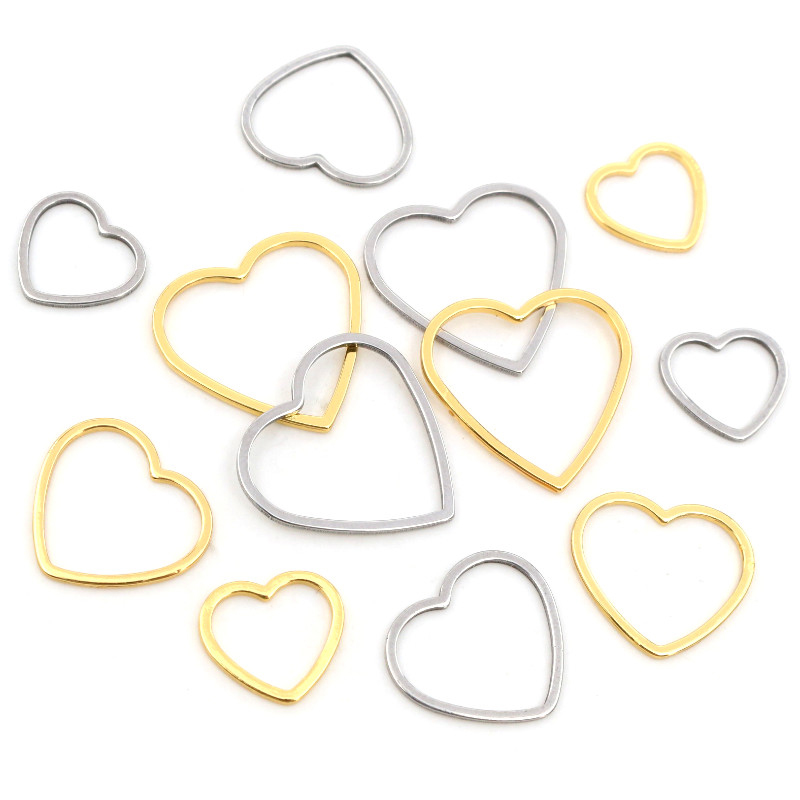 20pcs Heart Charm Gold Stainle - Bezels Pendant Resin recension och pris