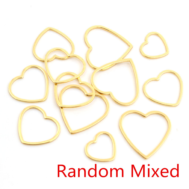 20pcs Heart Charm Gold Stainle - Bezels Pendant Resin recension och pris